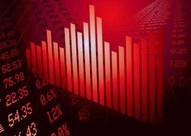 Financial figures graph red clipart