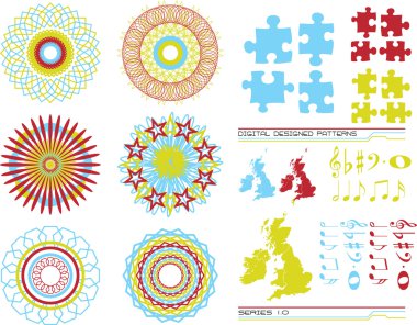 Digital patterns clipart