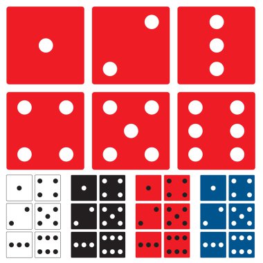 Dice collection flat clipart