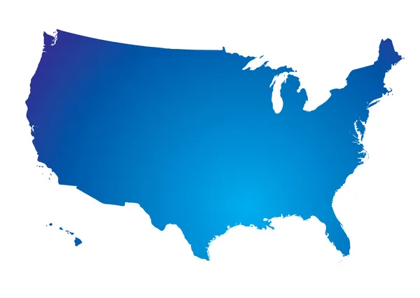 Kuzey Amerika mavi harita — Stok Vektör