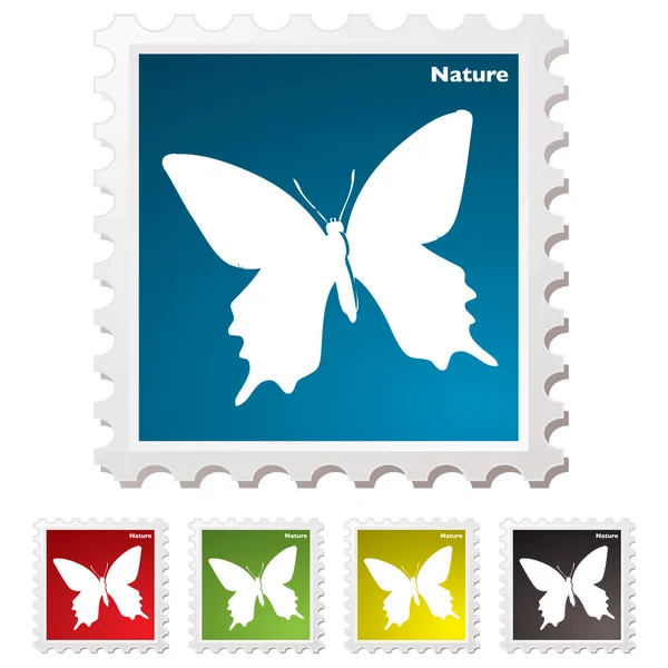 stock vector Nature butterfly stamp