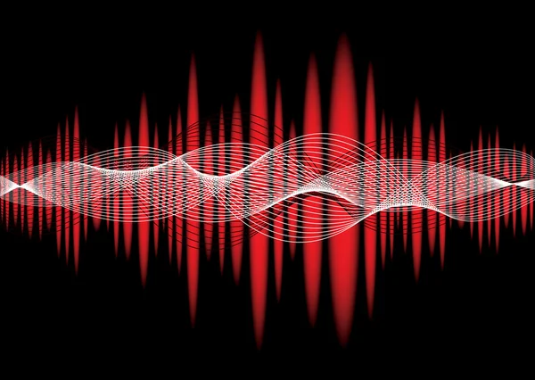 Музичний еквалайзер хвиля червоний — стоковий вектор
