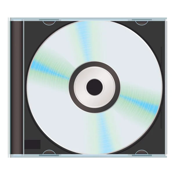 Musica cd caso nero — Vettoriale Stock