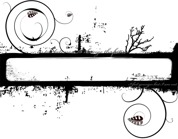 Étiquette florale mono — Image vectorielle