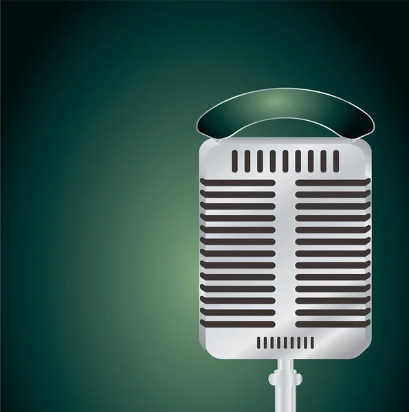 Microfoon groen — Stockvector