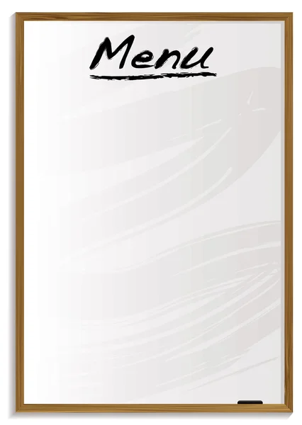 Tableau blanc de menu — Image vectorielle