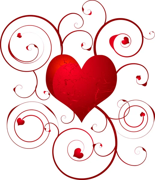 Αγάπη καρδιά στροβιλισμού — Διανυσματικό Αρχείο