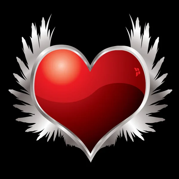 Amore cuore ali — Vettoriale Stock