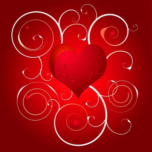 Coeur d'amour tourbillonnant blanc — Image vectorielle
