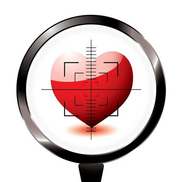 Love heart riffle target — Stock Vector