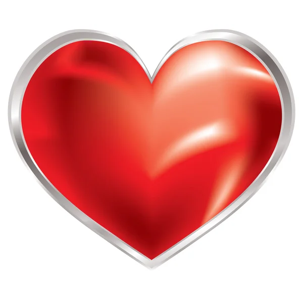 Αγάπη καρδιά ασημένια λάμψη — Διανυσματικό Αρχείο