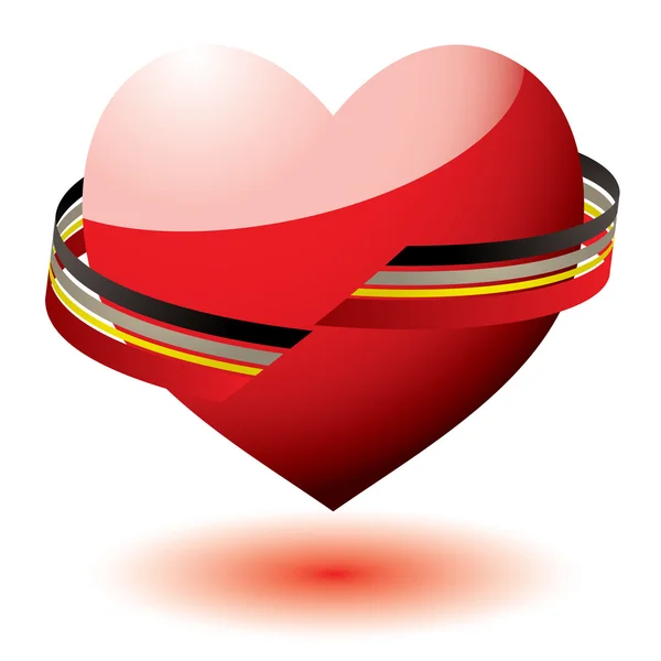 Love heart ribbon — Stock Vector