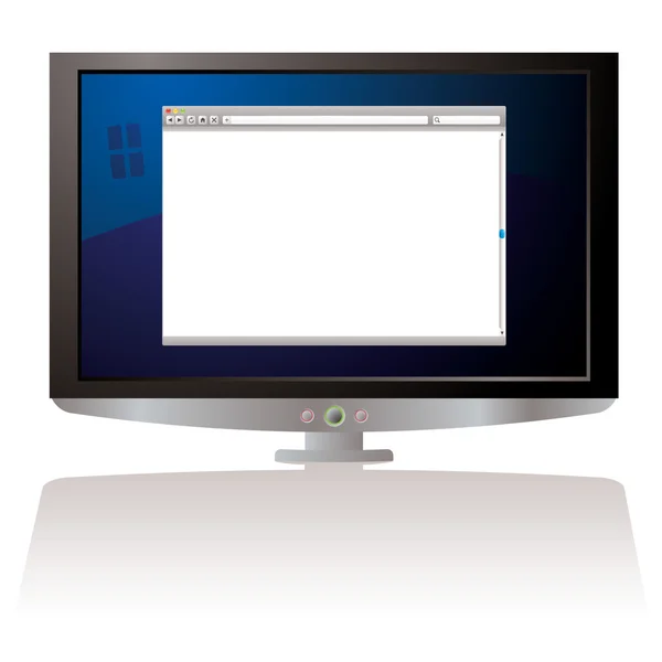 Monitor de navegador web LCD — Vetor de Stock