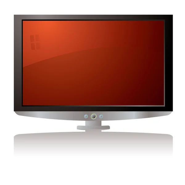LCD tv kırmızı — Stok Vektör