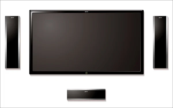 Lcd television with speakers — Stock Vector