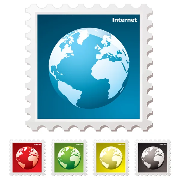 Timbre du monde Internet — Image vectorielle