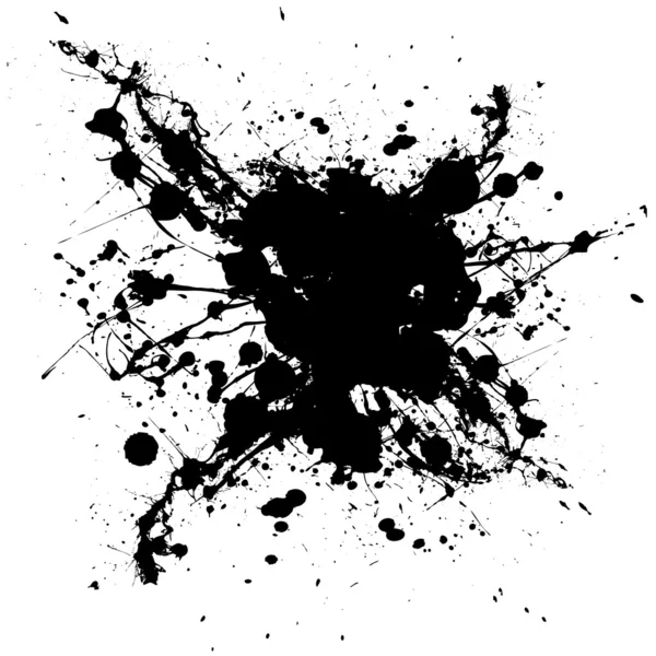 Black and white ink splat with random shapes and dirty grunge effect - Stoc...