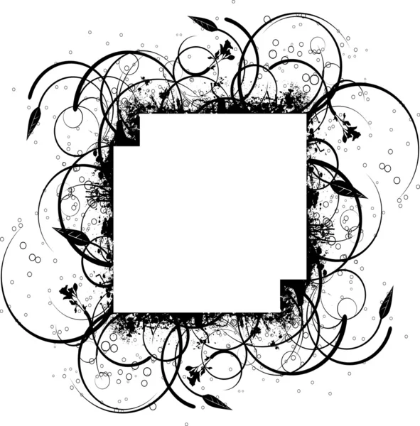 Ink splat floral cross — Stock Vector