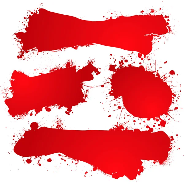 Tinta splat sangre en blanco — Vector de stock