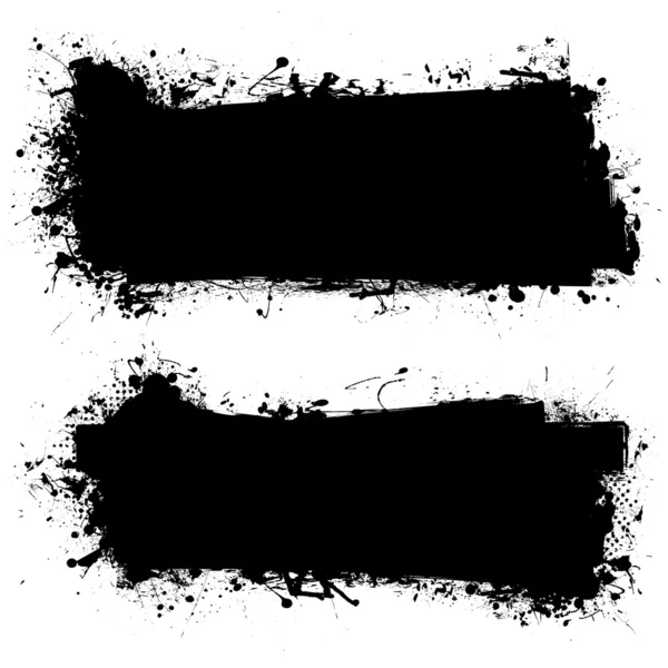 Bläck svart grunge banner — Stock vektor