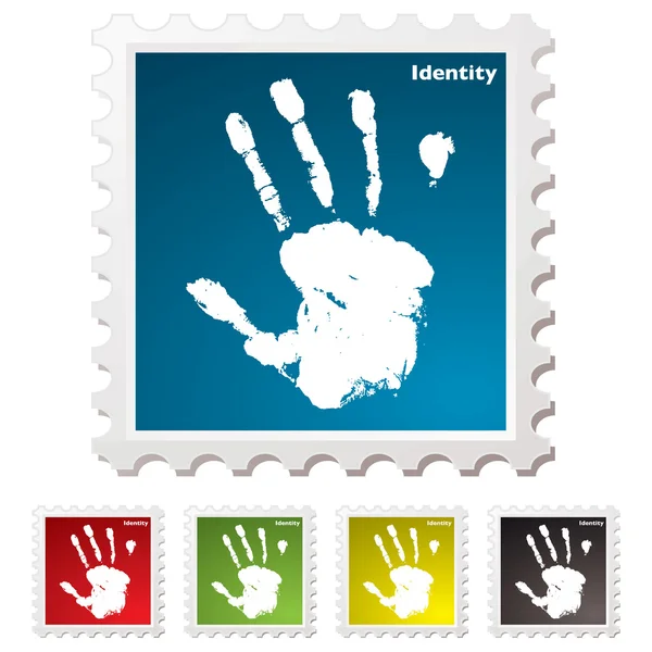 Ταυτότητα χέρι εκτύπωσης σφραγίδα — Διανυσματικό Αρχείο