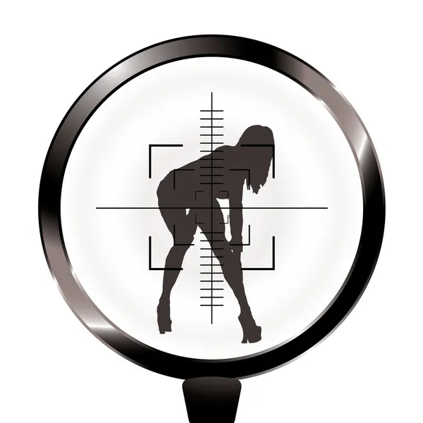 Hunt rifle sexy target — Stock Vector