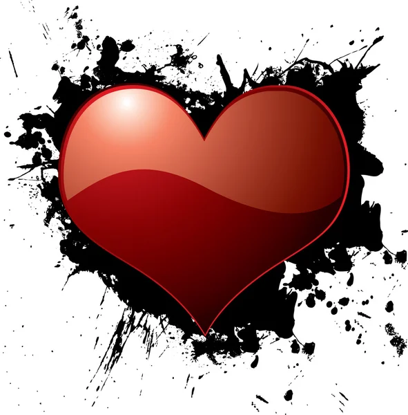 Καρδιά μελάνι ράντισμα — Διανυσματικό Αρχείο