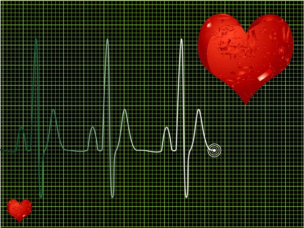 Batimento cardíaco verde —  Vetores de Stock