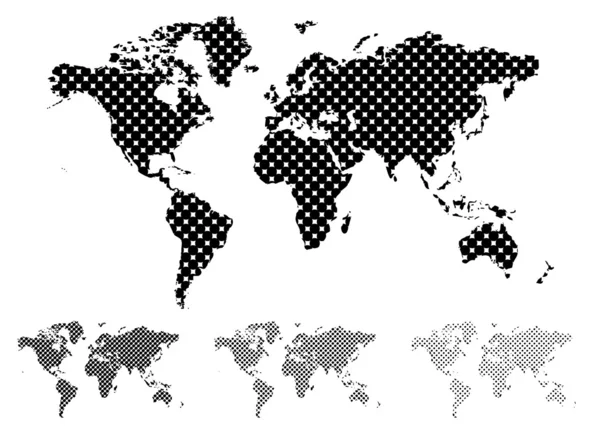 Mapa světa polotónování — Stockový vektor