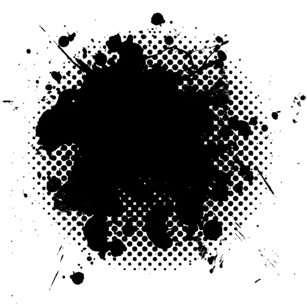 Halvton grunge bläck splat svart — Stock vektor