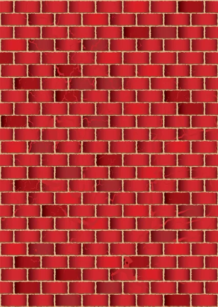 Grunge red brick wall — Stock Vector