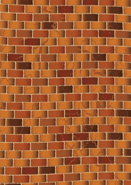 Grunge bruin bakstenen muur — Stockvector