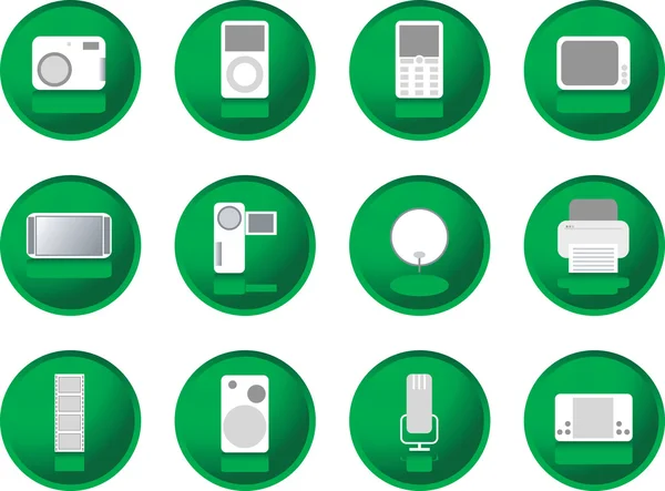 Gadgets botones Greenberry — Archivo Imágenes Vectoriales