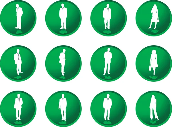 Greenberry buttons business men — Stock Vector