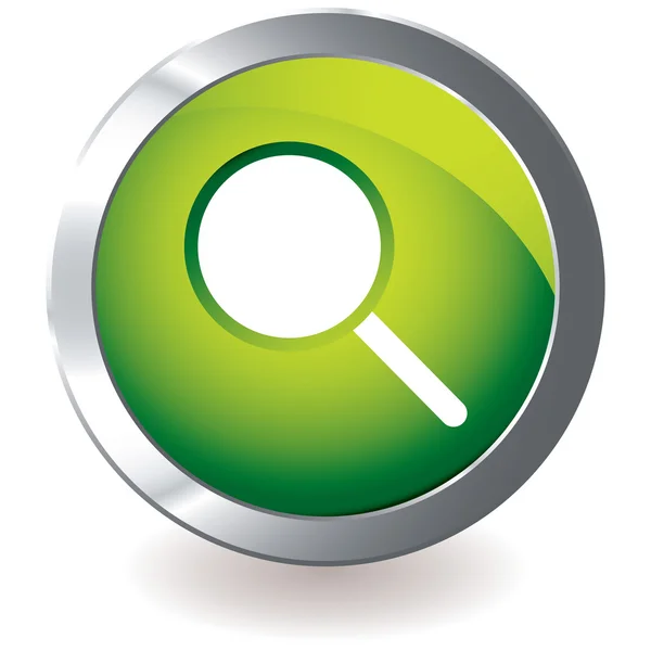 Grön ikon förstoringsglas — Stock vektor