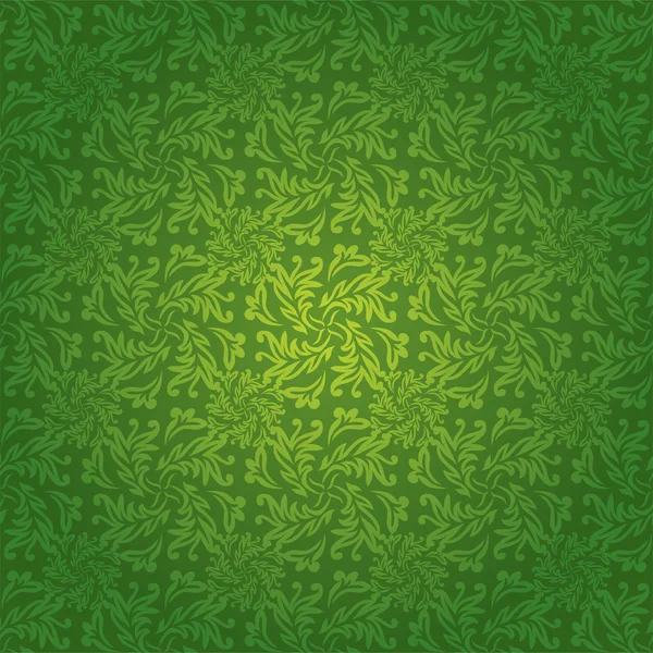 Green floral tile — Stock Vector