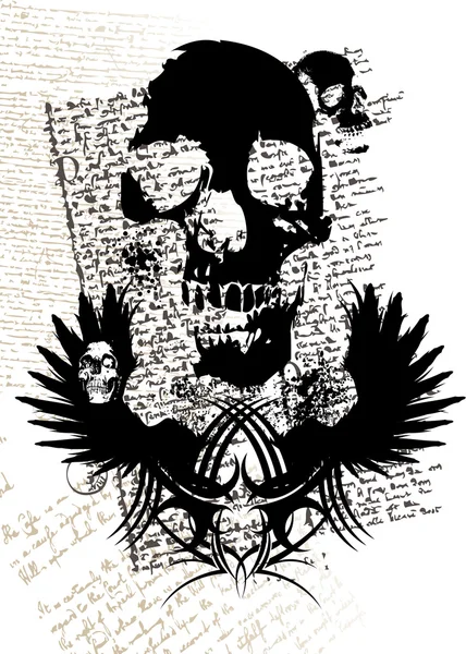 Gothic skull — Stock vektor
