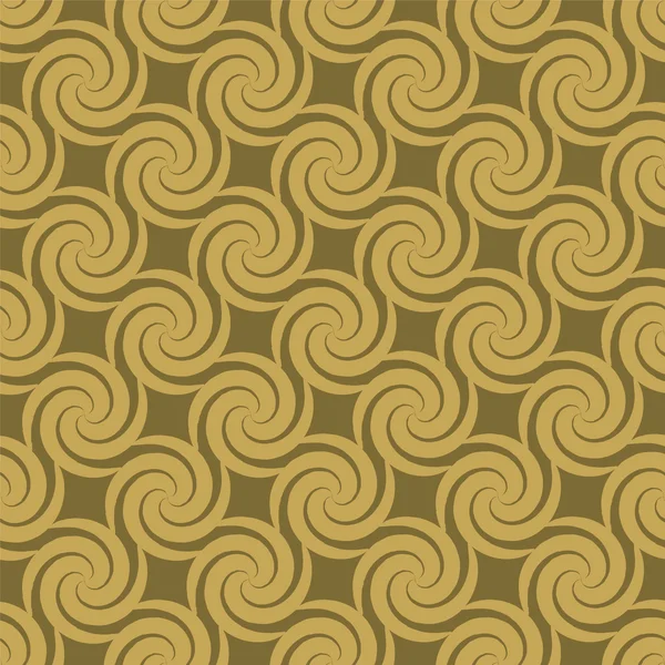 黄金の渦巻き模様のパターン — ストックベクタ