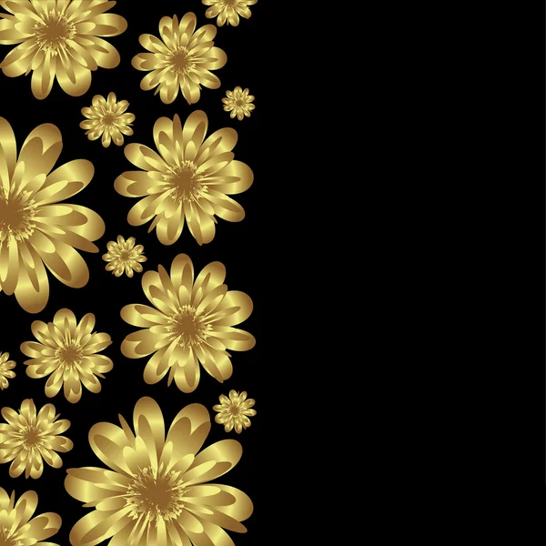 Goldenes Blumenbanner — Stockvektor