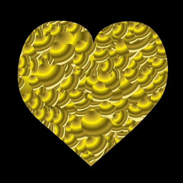 Золотое сердце любви — стоковый вектор