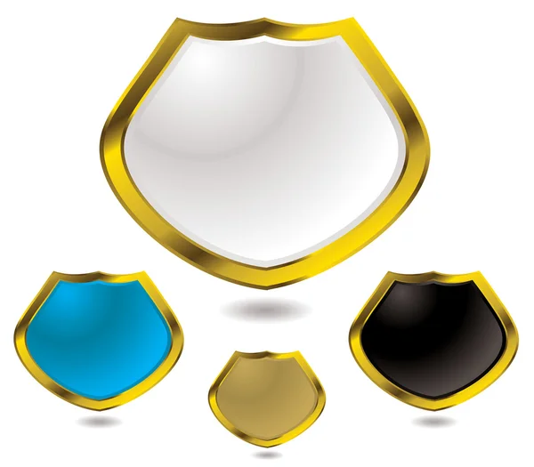 Escudo de vidrio oro — Archivo Imágenes Vectoriales
