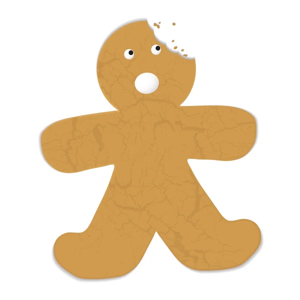 stock vector Gingerbread man bite