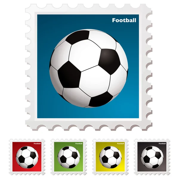 Football world stamp — Stock Vector