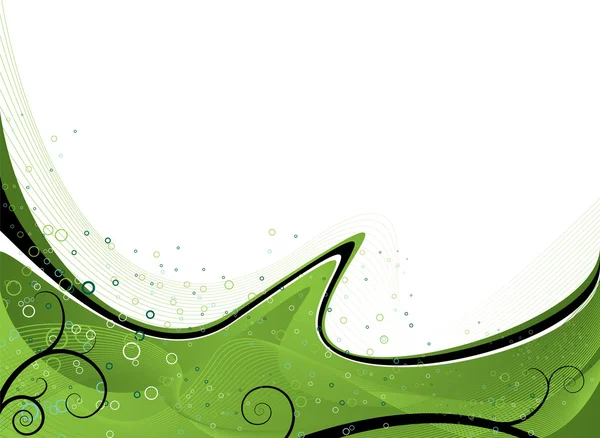 绿色花卉波 — 图库矢量图片