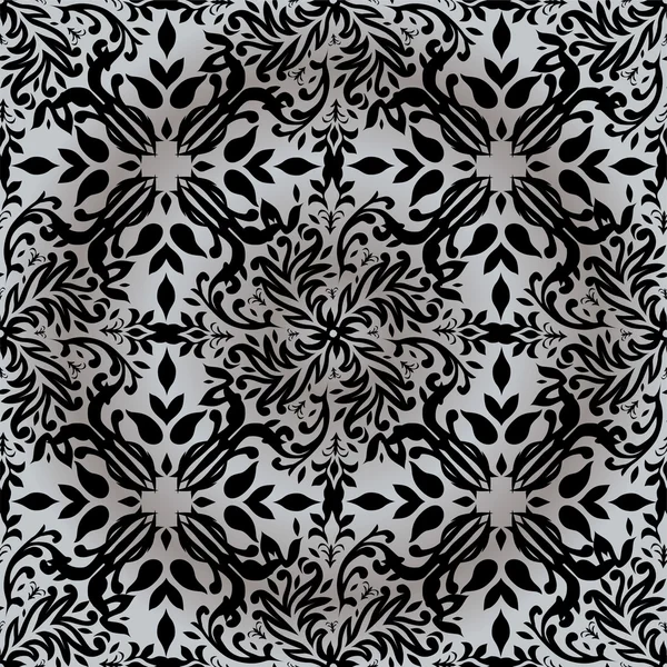 Repetición de plata floral — Archivo Imágenes Vectoriales