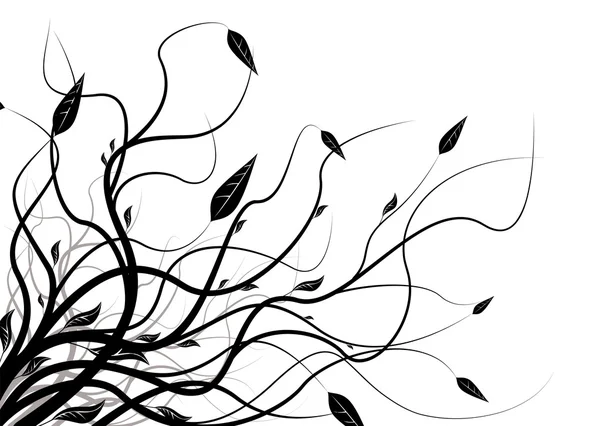 Silhouette florale — Image vectorielle