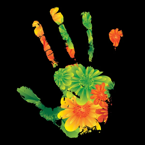 Floral hand — Stockvector