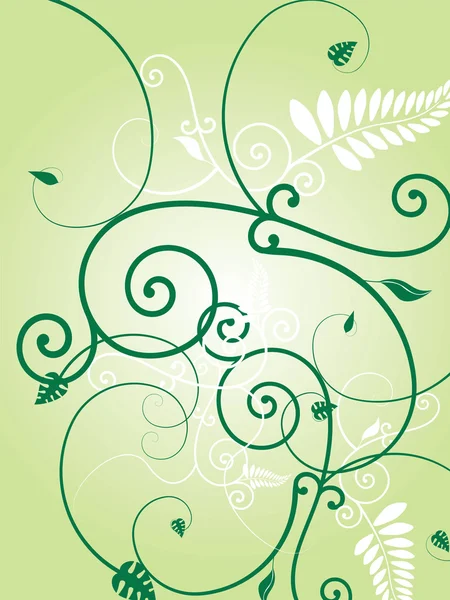Floral green burst — Stock Vector
