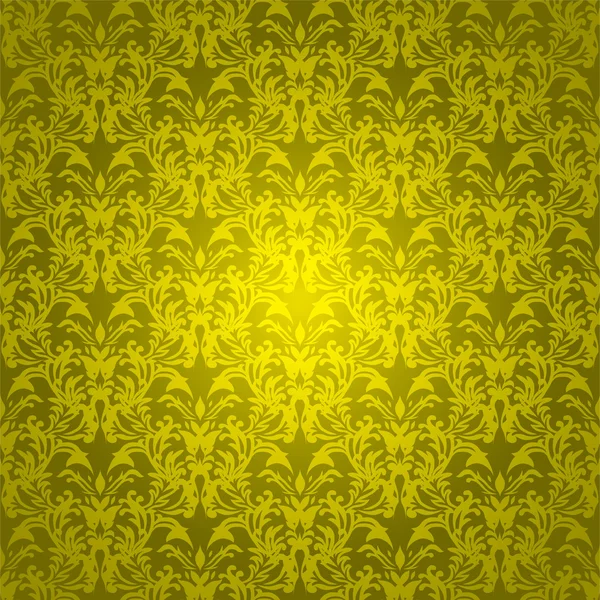 Oro brillante gótico floral — Vector de stock