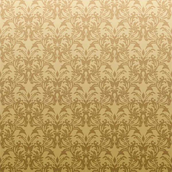 Floral golden wallpaper — Stock Vector